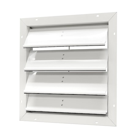 Gaf Master Flow 19.25 in. x 19.25 in. Square White Aluminum Automatic Shutter Gable Louver Vent SGM20